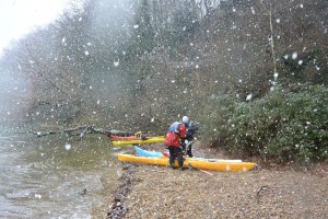 embarquement sous la neige