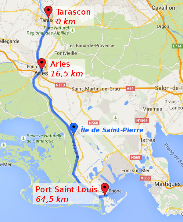 itinéraire J1 et J2 : Tarascon - Arles - Port Saint Louis