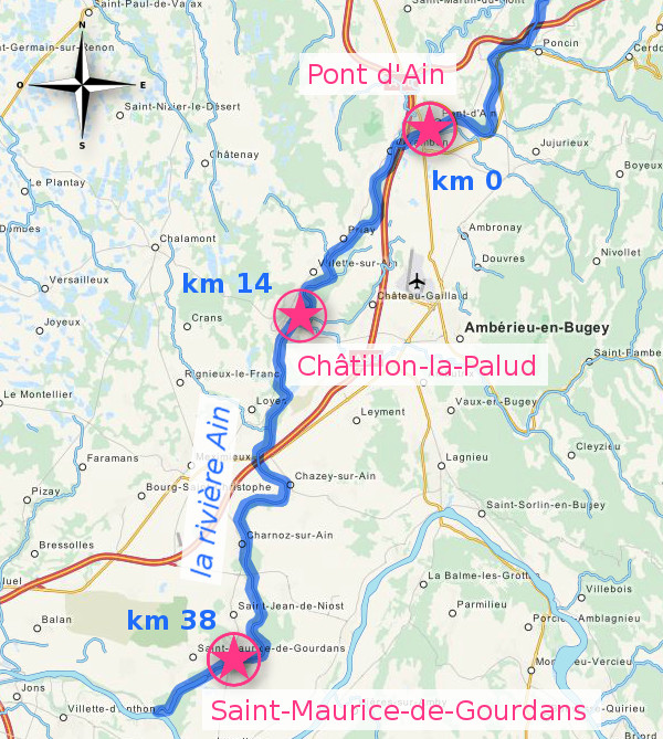 Itinéraire sur l'AIn le 27 sept 2015