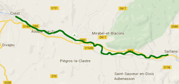 Itinéraire sur la Drôme de Saillans à Crest